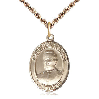 14kt Gold Filled Blessed Miguel Pro Medal Catholic Jewelry Engraved Catholic Saint Jewelry