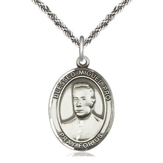Sterling Silver Blessed Miguel Pro Medal Catholic Jewelry Engraved Catholic Saint Jewelry