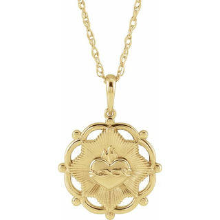 14K Yellow Sacred Heart 16" Necklace