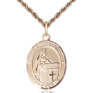 14kt Gold Filled Blessed Emilee Doultremont Medal Catholic Jewelry Engraved Catholic Saint Jewelry