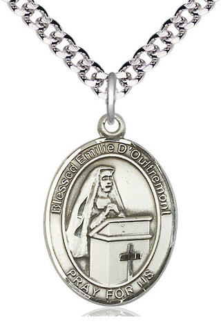 Pewter Blessed Emilee Doultremont Medal Catholic Jewelry Engraved Catholic Saint Jewelry