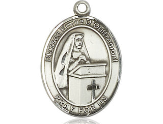 Sterling Silver Blessed Emilee Doultremont Medal Engraved Catholic Saint Jewelry