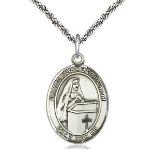 Sterling Silver Blessed Emilee Doultremont Medal Catholic Jewelry Engraved Catholic Saint Jewelry