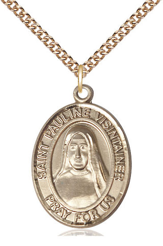 14kt Gold Filled Saint Pauline Visintainer Medal Catholic Jewelry Engraved Catholic Saint Jewelry