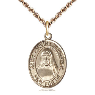 14kt Gold Filled Saint Pauline Visintainer Medal Catholic Jewelry Engraved Catholic Saint Jewelry