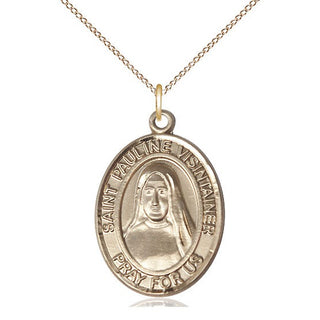 14kt Gold Saint Pauline Visintainer Medal Engraved Catholic Saint Jewelry