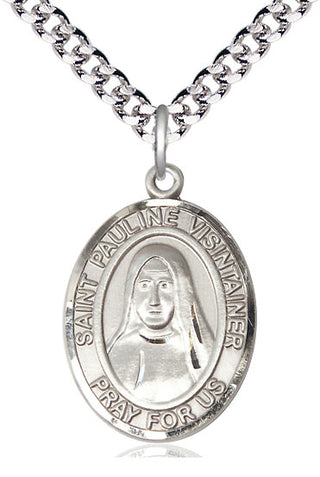 Pewter Saint Pauline Visintainer Medal Catholic Jewelry Engraved Catholic Saint Jewelry