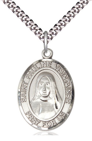 Sterling Silver Saint Pauline Visintainer Medal Catholic Jewelry Engraved Catholic Saint Jewelry