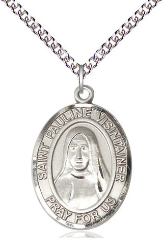 Sterling Silver Saint Pauline Visintainer Medal Catholic Jewelry Engraved Catholic Saint Jewelry