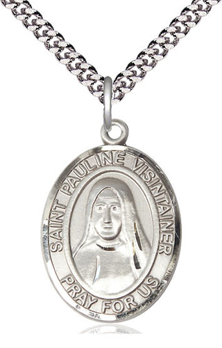 Sterling Silver Saint Pauline Visintainer Medal Catholic Jewelry Engraved Catholic Saint Jewelry