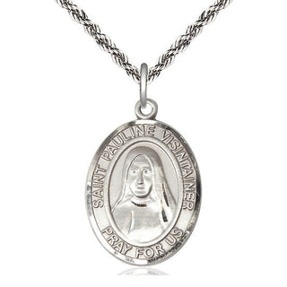 Sterling Silver Saint Pauline Visintainer Medal Catholic Jewelry Engraved Catholic Saint Jewelry