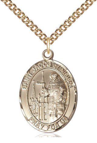 14kt Gold Filled Saint Jacob of Nisibis Medal Catholic Jewelry Engraved Catholic Saint Jewelry