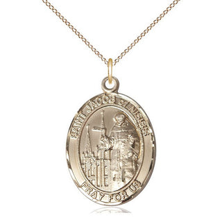 14kt Gold Saint Jacob of Nisibis Medal Engraved Catholic Saint Jewelry