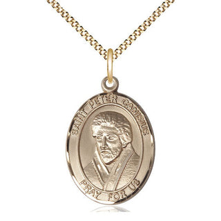14kt Gold Filled Saint Peter Canisius Medal Catholic Jewelry Engraved Catholic Saint Jewelry