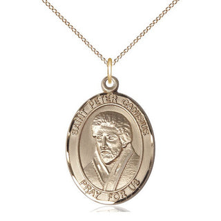 14kt Gold Saint Peter Canisius Medal Engraved Catholic Saint Jewelry