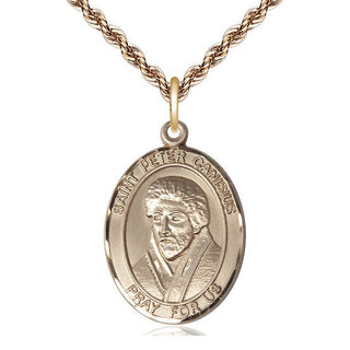 14kt Gold Saint Peter Canisius Medal Engraved Catholic Saint Jewelry