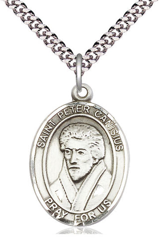 Pewter Saint Peter Canisius Medal Catholic Jewelry Engraved Catholic Saint Jewelry