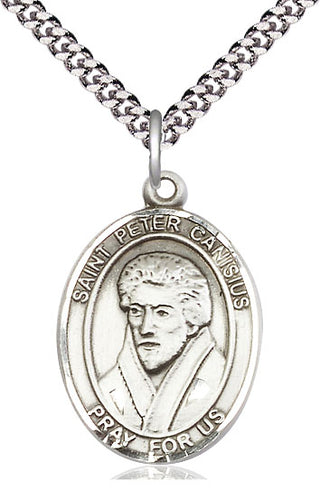 Sterling Silver Saint Peter Canisius Medal Catholic Jewelry Engraved Catholic Saint Jewelry