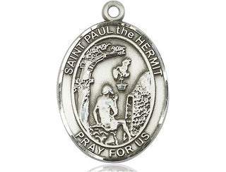 Sterling Silver Paul the Hermit Medal Catholic Jewelry Engraved Catholic Saint Jewelry