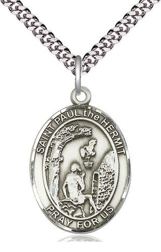 Sterling Silver Paul the Hermit Medal Catholic Jewelry Engraved Catholic Saint Jewelry