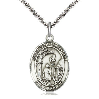 Sterling Silver Paul the Hermit Medal Catholic Jewelry Engraved Catholic Saint Jewelry