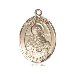 14kt Gold Filled Saint Daria Medal Engraved Catholic Saint Jewelry