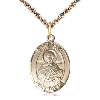 14kt Gold Saint Daria Medal Engraved Catholic Saint Jewelry