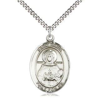 Pewter Saint Daria Medal Catholic Jewelry Engraved Catholic Saint Jewelry
