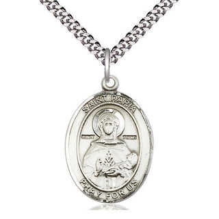 Pewter Saint Daria Medal Catholic Jewelry Engraved Catholic Saint Jewelry
