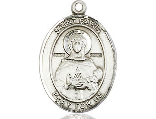 Sterling Silver Saint Daria Medal Catholic Jewelry Engraved Catholic Saint Jewelry