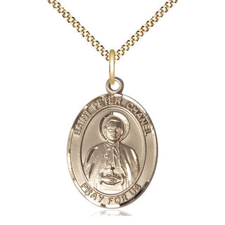 14kt Gold Filled Saint Peter Chanel Medal Catholic Jewelry Engraved Catholic Saint Jewelry