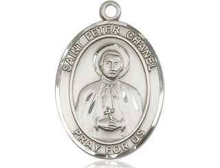 Sterling Silver Saint Peter Chanel Medal Catholic Jewelry Engraved Catholic Saint Jewelry