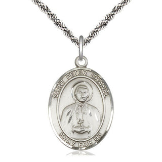 Sterling Silver Saint Peter Chanel Medal Catholic Jewelry Engraved Catholic Saint Jewelry