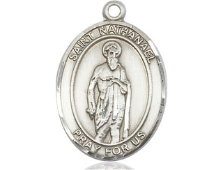 Sterling Silver Saint Nathanael Medal Catholic Jewelry Engraved Catholic Saint Jewelry