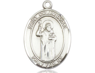 Pewter Saint Columbkille Medal Engraved Catholic Saint Jewelry