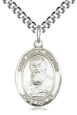 Pewter Saint Daniel Comboni Medal Catholic Jewelry Engraved Catholic Saint Jewelry