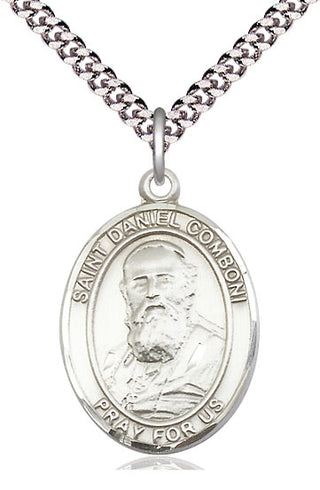 Sterling Silver Saint Daniel Comboni Medal Catholic Jewelry Engraved Catholic Saint Jewelry