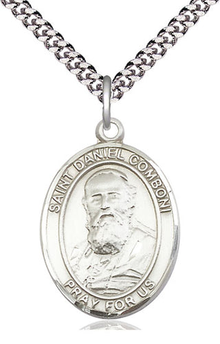 Sterling Silver Saint Daniel Comboni Medal Catholic Jewelry Engraved Catholic Saint Jewelry