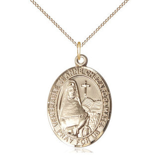 14kt Gold Jeanne Chezard de Matel Medal Engraved Catholic Saint Jewelry
