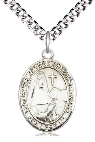 Pewter Jeanne Chezard de Matel Medal Catholic Jewelry Engraved Catholic Saint Jewelry
