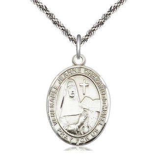 Sterling Silver Jeanne Chezard de Matel Medal Catholic Jewelry Engraved Catholic Saint Jewelry