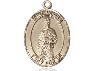 14kt Gold Filled Saint Eligius Medal Engraved Catholic Saint Jewelry