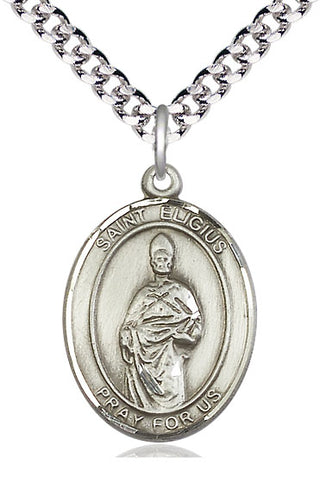 Pewter Saint Eligius Medal Catholic Jewelry Engraved Catholic Saint Jewelry