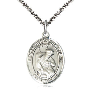 Sterling Silver Blessed Herman the Cripple Medal Catholic Jewelry Engraved Catholic Saint Jewelry