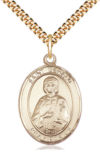 14kt Gold Filled Saint Gerald Medal Catholic Jewelry Engraved Catholic Saint Jewelry