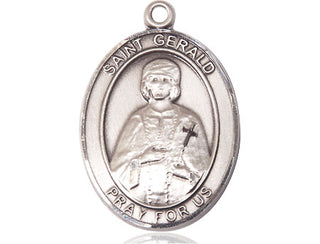 Pewter Saint Gerald Medal Engraved Catholic Saint Jewelry