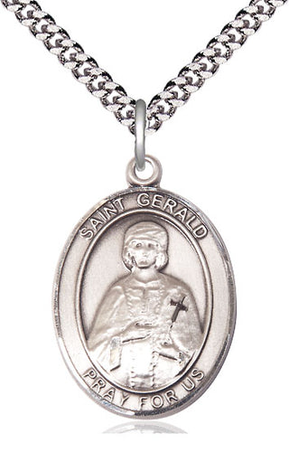 Sterling Silver Saint Gerald Medal Catholic Jewelry Engraved Catholic Saint Jewelry