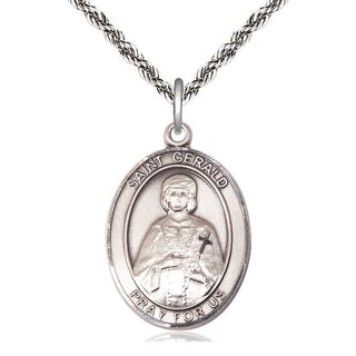 Sterling Silver Saint Gerald Medal Catholic Jewelry Engraved Catholic Saint Jewelry