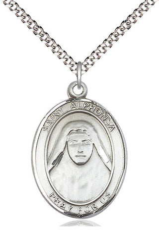 Pewter Saint Alphonsa Medal Catholic Jewelry Engraved Catholic Saint Jewelry