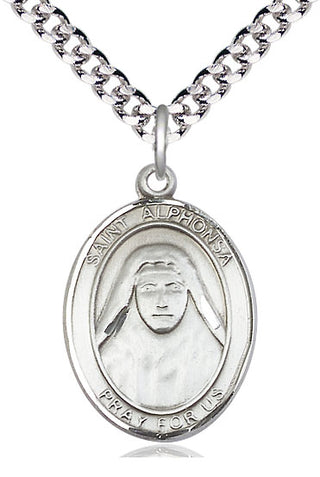 Sterling Silver Saint Alphonsa Medal Catholic Jewelry Engraved Catholic Saint Jewelry